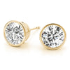 Round Rub Over Stud Diamond Earrings