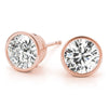 Round Rub Over Stud Diamond Earrings