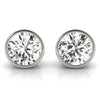 Round Rub Over Stud Diamond Earrings