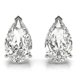 Pear Stud Diamond Earrings