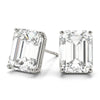 Emerald Stud Diamond Earrings