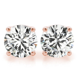 Round Stud Diamond Earrings