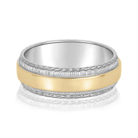 High Dome Edged Men's Wedding Ring