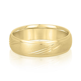 Men's Polish Claw Lined Wedding Ring