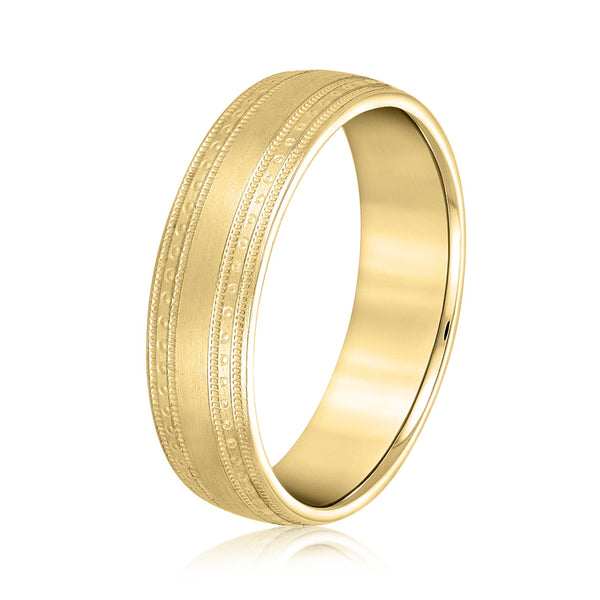 Men's Etched Wedding Ring