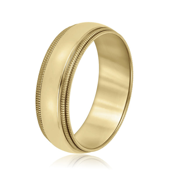 Men's Thick Coin Edge Wedding Ring