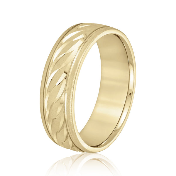 Men's Thick Leaf Pattern Wedding Ring