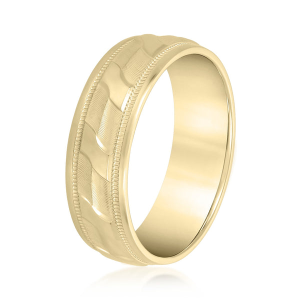 Men's Raised Design Wedding Ring