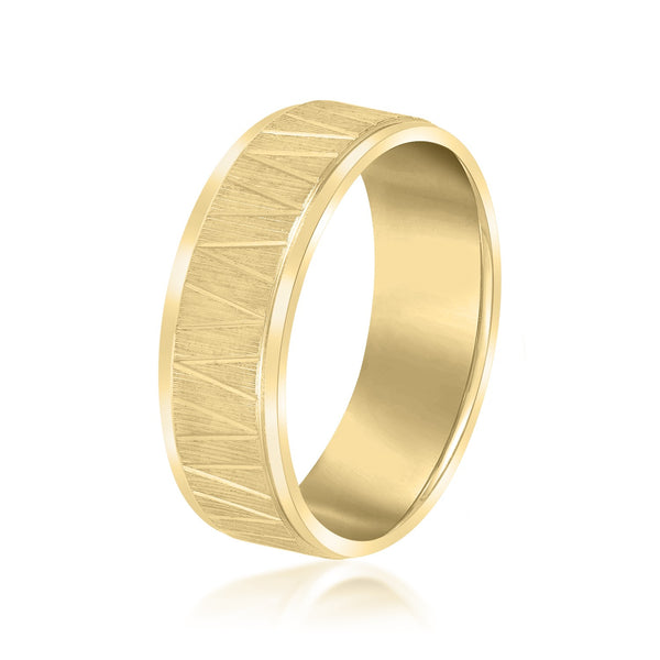 Men's Slanted Lines Wedding Ring