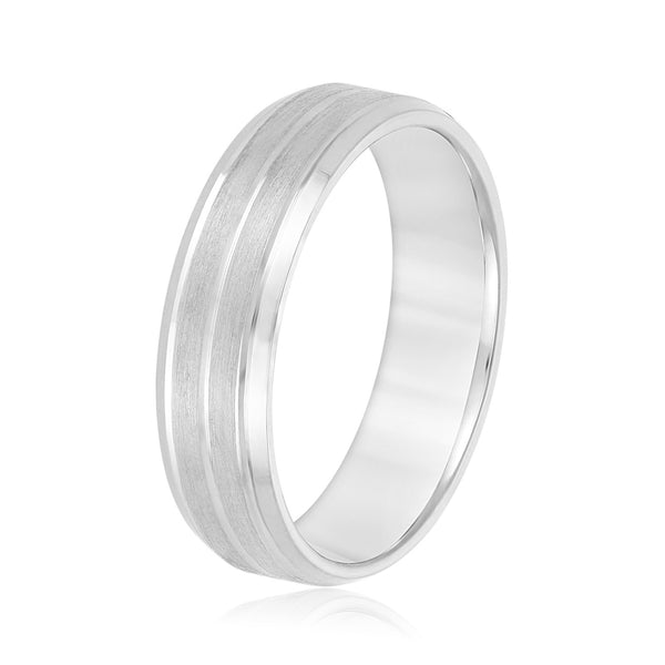 Men's Polished Centre Line Wedding Ring