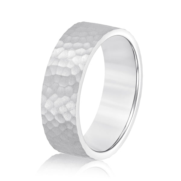 Men's Hammered Effect Wedding Ring