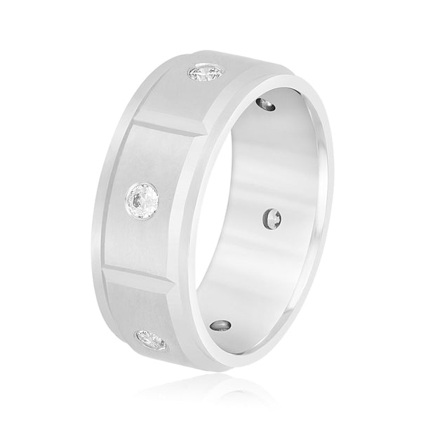 Men's Divide Diamond Wedding Ring