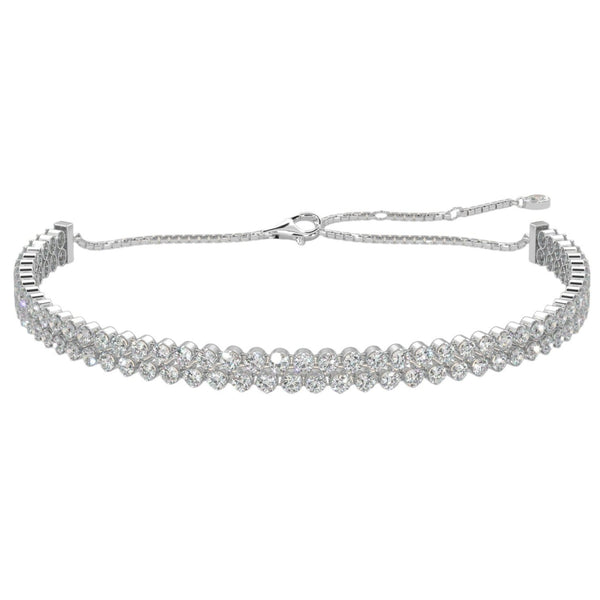 Round Double Row Diamond Tennis Bracelet