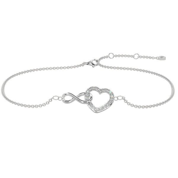 Infinity Heart Pavé Diamond Bracelet 0.50CT